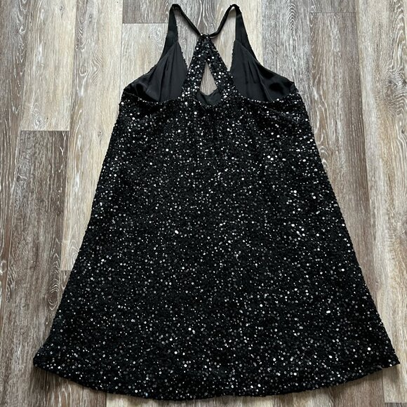 Black sequin Eileen Fisher dress, size L - Picture 4 of 7